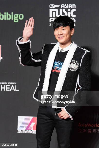 Singapore singer JJ Lin attends the 2018 Mnet Music Awards in Hong Kong at AsiaWorld–Expo on December 14, 2018 in Hong Kong, Hong Kong.