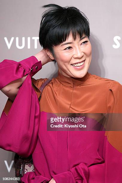 Actress Shinobu Terajima attends the 'Somewhere' preview and reception at Louis Vuitton Roppongi Hills on January 22, 2011 in Tokyo, Japan. The film...