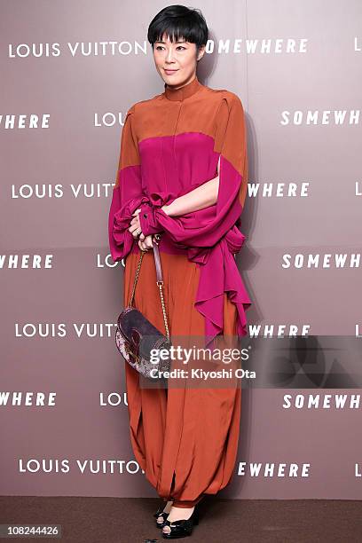 Actress Shinobu Terajima poses during the 'Somewhere' preview and reception at Louis Vuitton Roppongi Hills on January 22, 2011 in Tokyo, Japan. The...