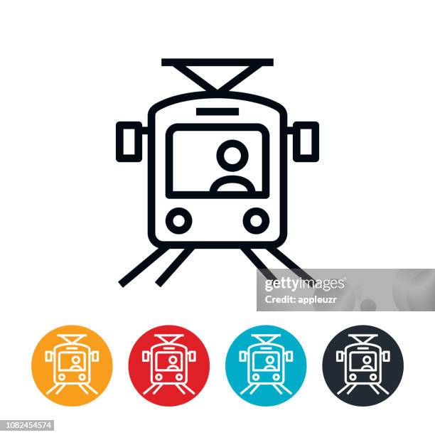 light rail icon - cable car stock illustrations