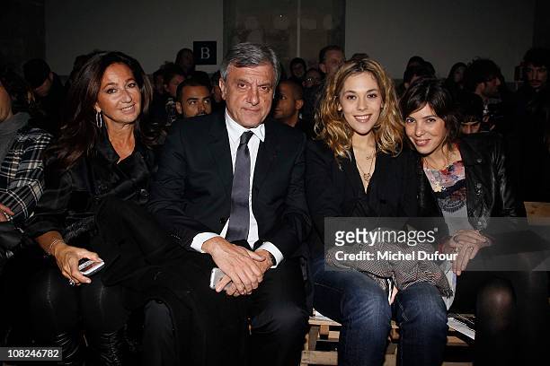 Katia Toledano, Sidney Toledano, Alysson Paradis and Tamara Kaboutchek attend the John Galliano: Paris Fashion Week Menswear F/W 2011 show as part of...