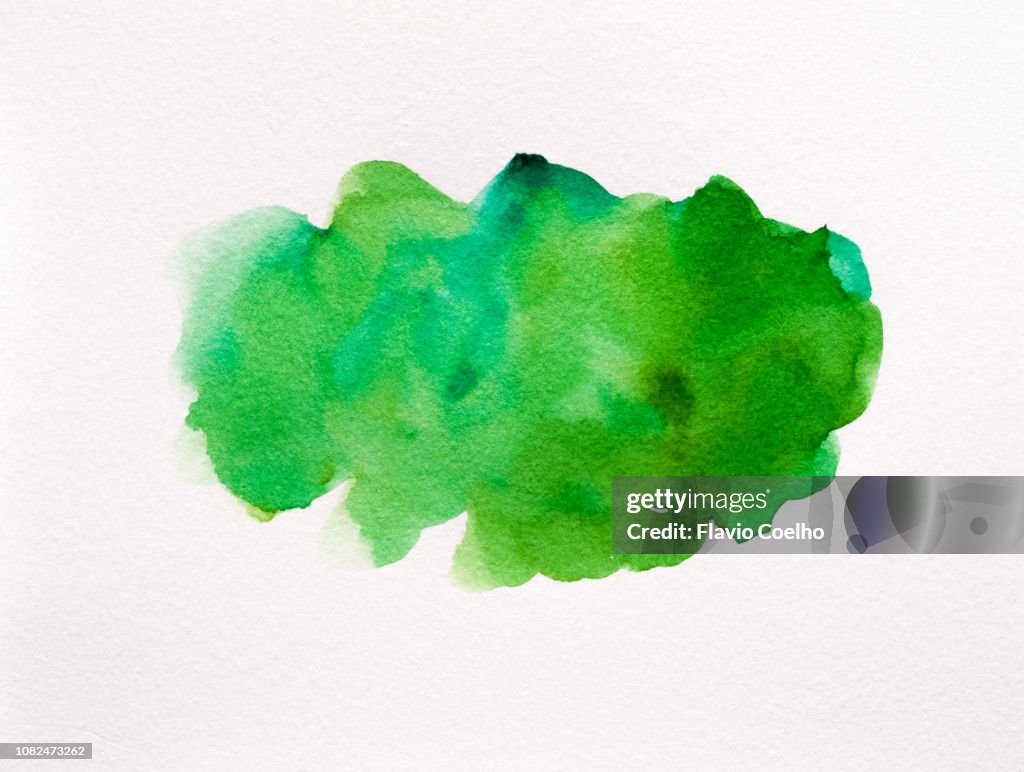 Green watercolor brush strokes