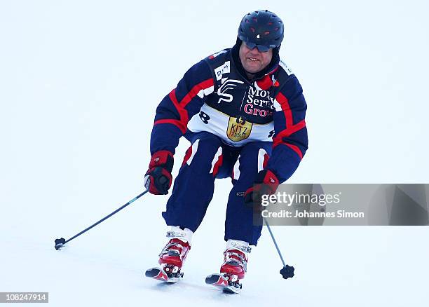 Juergen Hingsen participates in the Kitzbuehel Celebrities Charity Race on January 22, 2011 in Kitzbuehel, Austria.