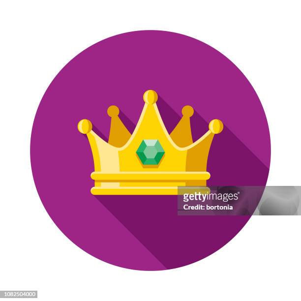 illustrations, cliparts, dessins animés et icônes de icône de couronne design plat mardi gras - monarque rôle social