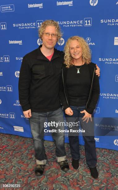 Producer Eddie Schmidt and songwriter Carole King attend the "Troubadours" Premiere at the Prospector Square Theater during 2011 Sundance Film...