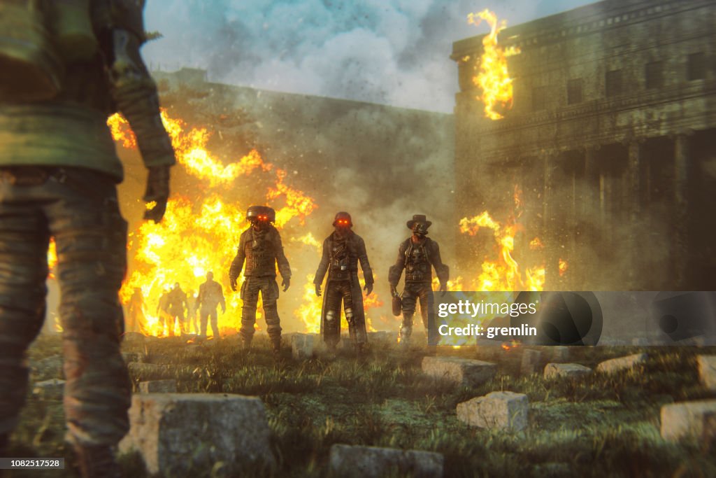 Futuristic apocalypse mercenaries