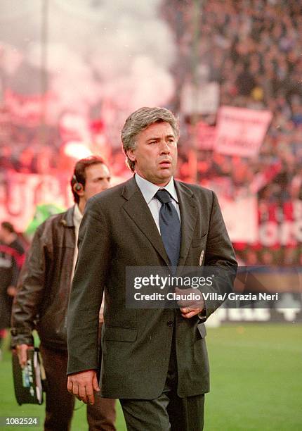 Juventus coach Carlo Ancelotti during the Italian Serie A game against Juventus played at the San Siro Stadium in Milan, Italy. The game ended in a...