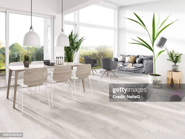 modern interieur - houten vloer stockfoto's en -beelden