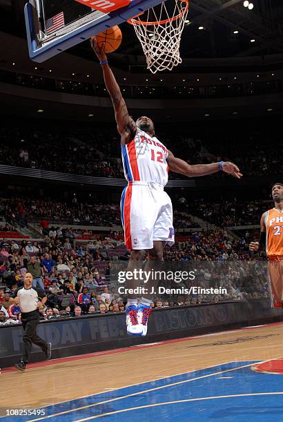 Will Bynum of the Detroit Pistons shoots against the Phoenix Suns in a game on January 22, 2011 at The Palace of Auburn Hills in Auburn Hills,...