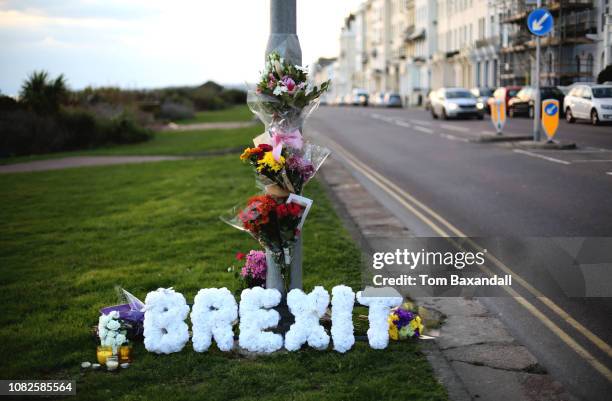 brexit wreath 4 - brexit photos et images de collection