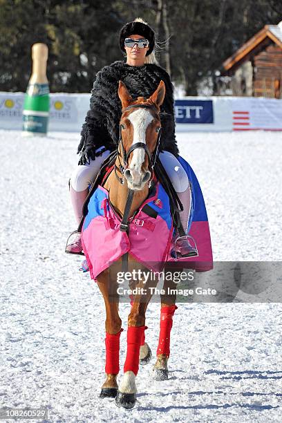 Katie Price attends the KP Equestrian photocall at the 7th Berenberg Snow-Polo event on January 23, 2011 in Klosters, Switzerland.