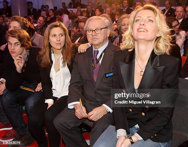 Chairwoman Maria Furtwaengler , her husband Hubert Burda , publisher and DLD-Co-Chairman , and their children Elisabeth Burda and Jacob Burda attend...