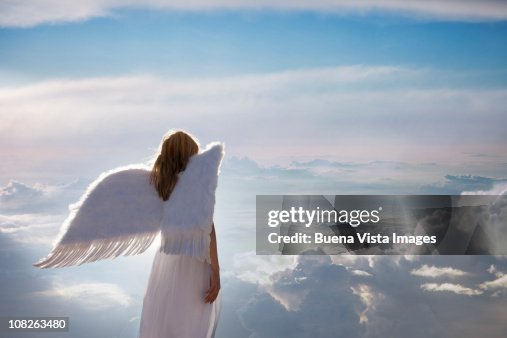 Woman with angel wings