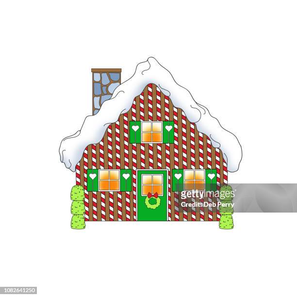 gingerbread house clipart - gingerbread house cartoon stock pictures, royalty-free photos & images