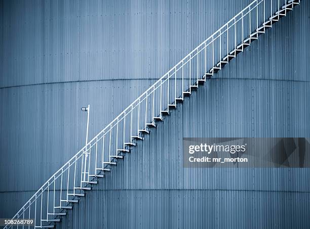 silo staircase - aluminium stock pictures, royalty-free photos & images