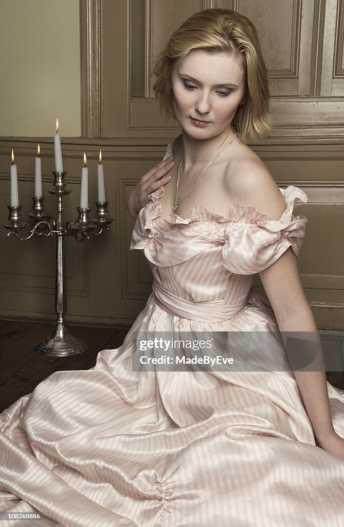 Young woman in romantic renaissance dress