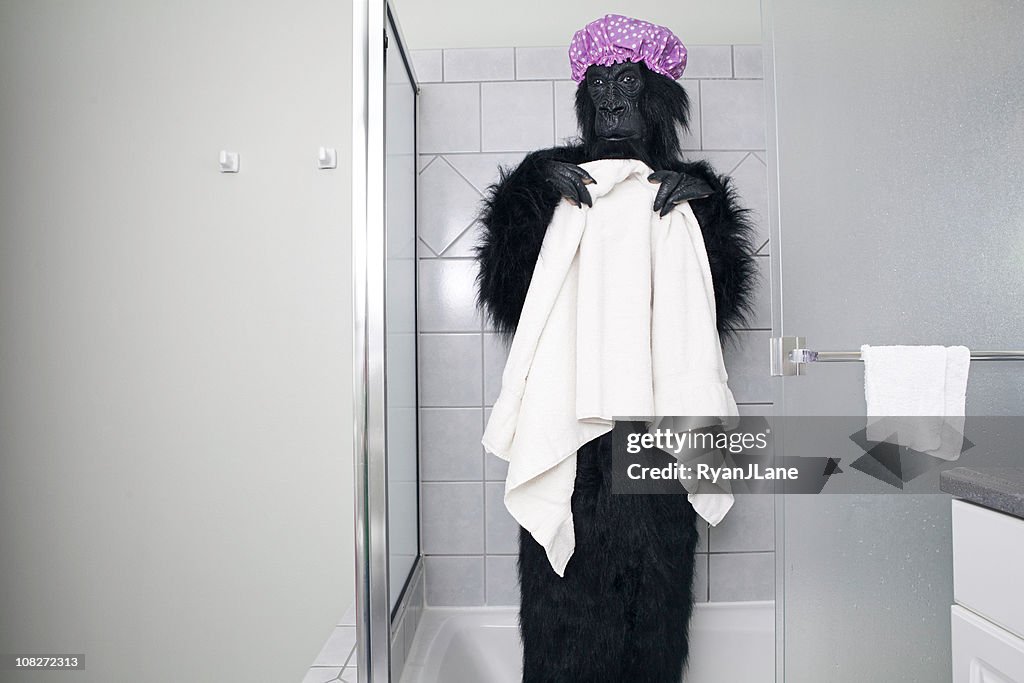 Pink Showering Gorilla