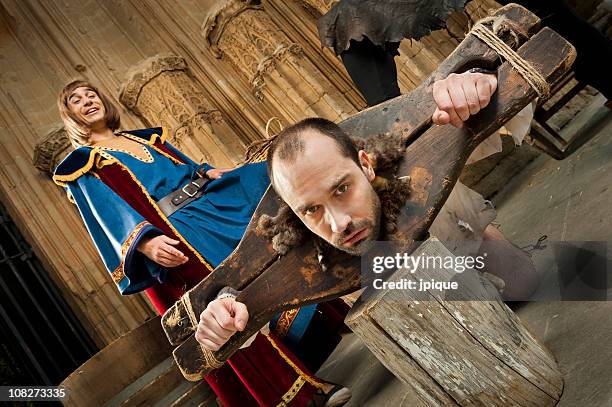 prisoner execution - medieval torture stock pictures, royalty-free photos & images