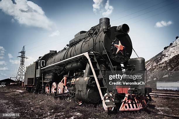 super steam locomotive . - siberia stock pictures, royalty-free photos & images