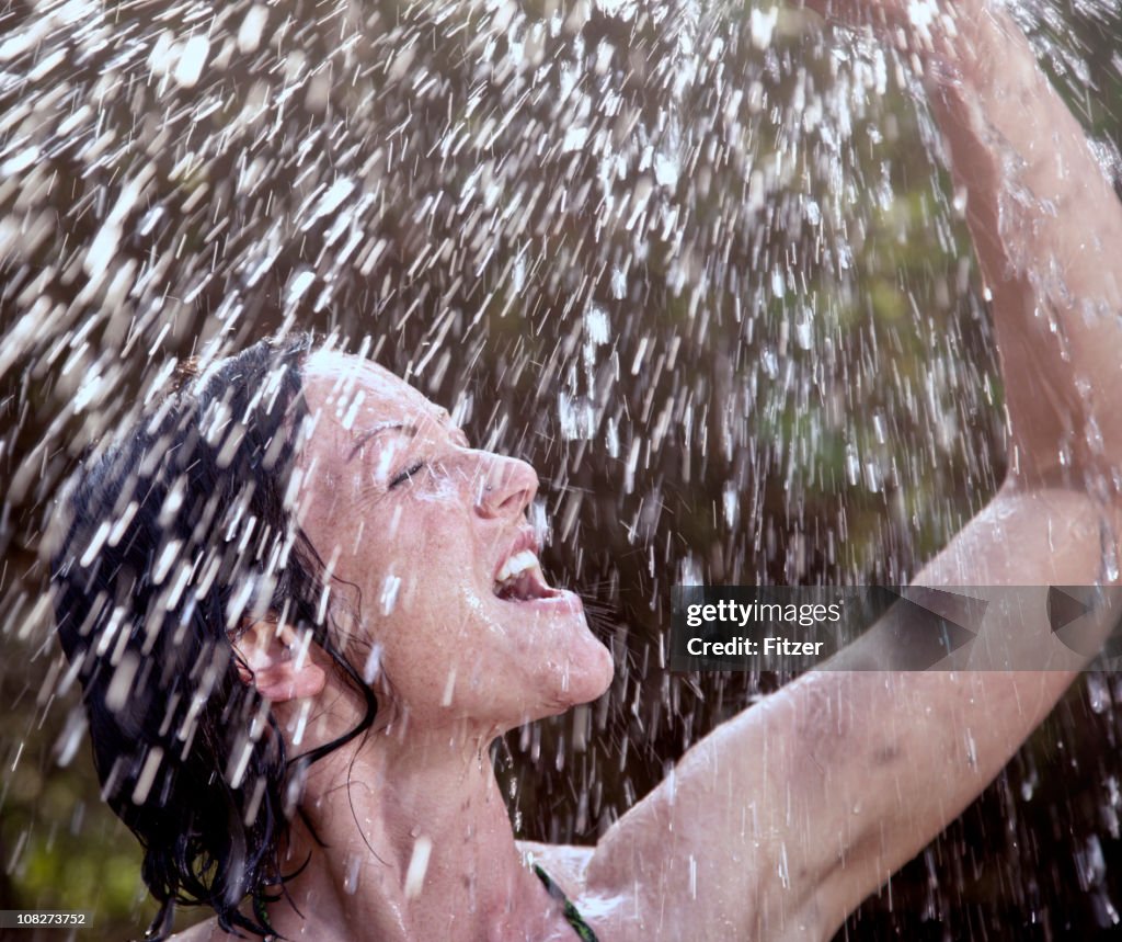 Showering girl