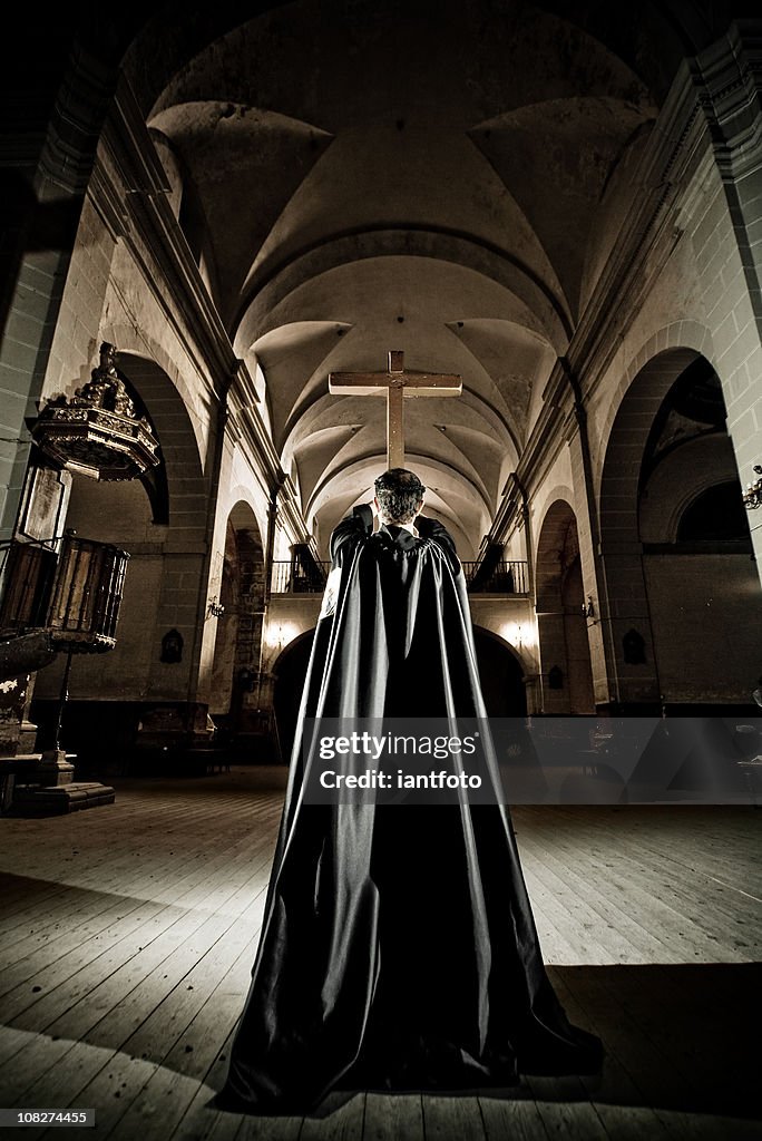 Monk in the church.