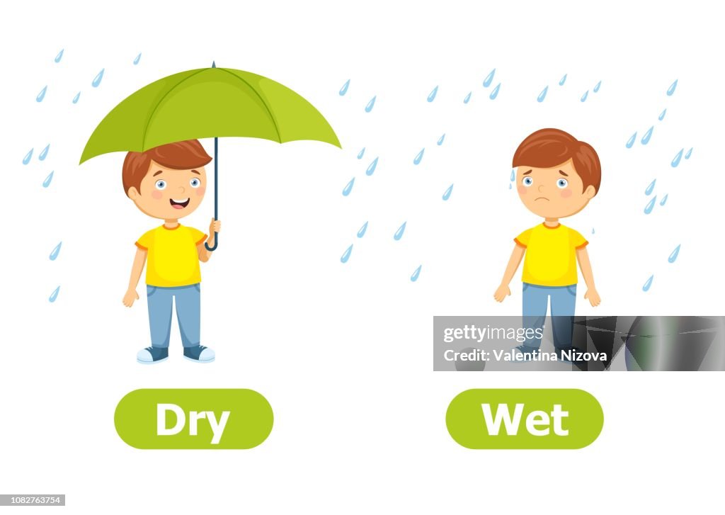 Antonyms Vector Vector Antonyms And Opposites Cartoon Characters Illustration On White ...