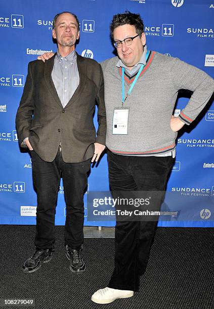 Writer David Carr and producer Michael Hirschorn attend "Page One: A Year Inside The New York Times" Premiere at the Temple Theatre during the 2011...