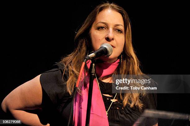 Senior Programmer for the Sundance Film Festival Caroline Libresco speaks at "Page One: A Year Inside The New York Times" Premiere at the Temple...