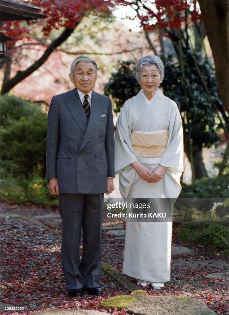 In this photo released by the Imperial Household Agency, Emperor ...