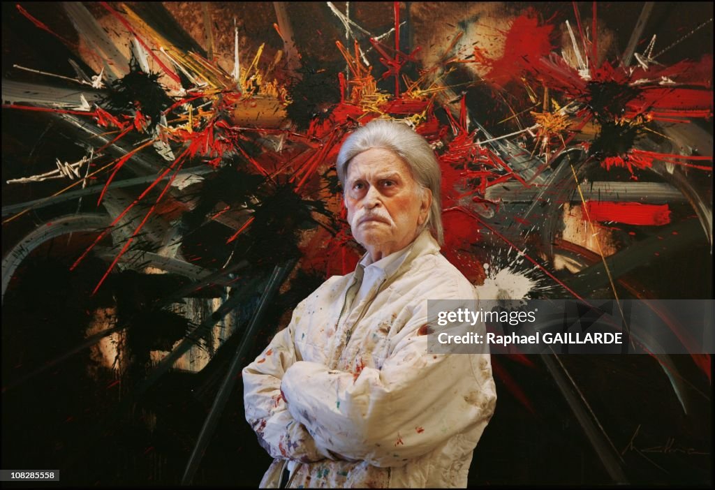Georges Mathieu Face French artist Georges Mathieu is pictured at his home during a... News ...