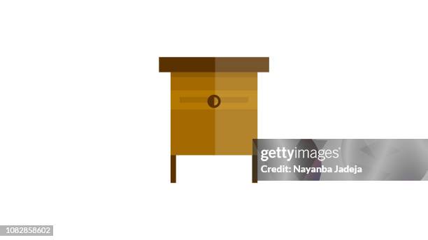 small wooden table icon - empty desk stock illustrations