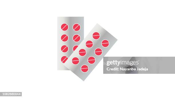 medicine stripes with two packs - inhaler stock illustrations