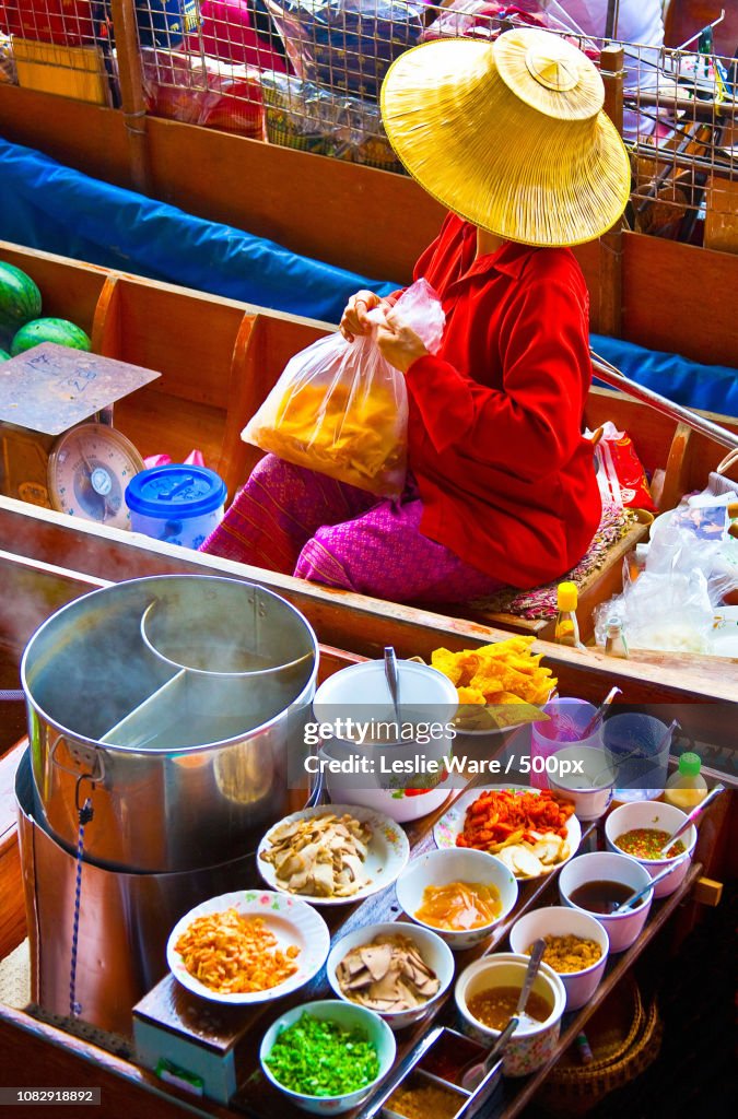 Soup Vendor at Damnoen Saduak Floating Market, Bangkok