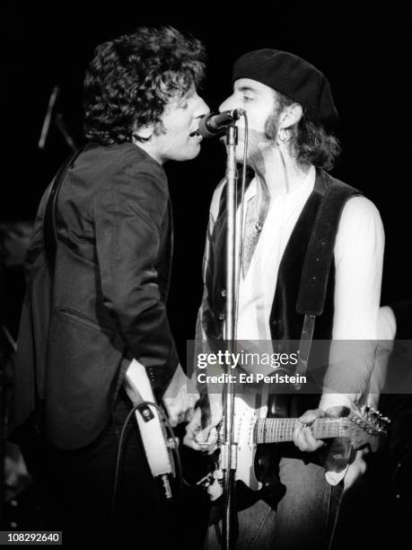 Bruce Springsteen and Little Steven perform at the Berkeley Community Theater in July 1978 in Berkeley, California.