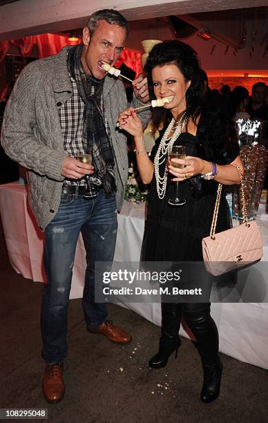 Mark Foster and Karen Hardy attend the party to celebrate 100 years of Thorntons at Shoreditch House on January 24, 2011 in London, England.