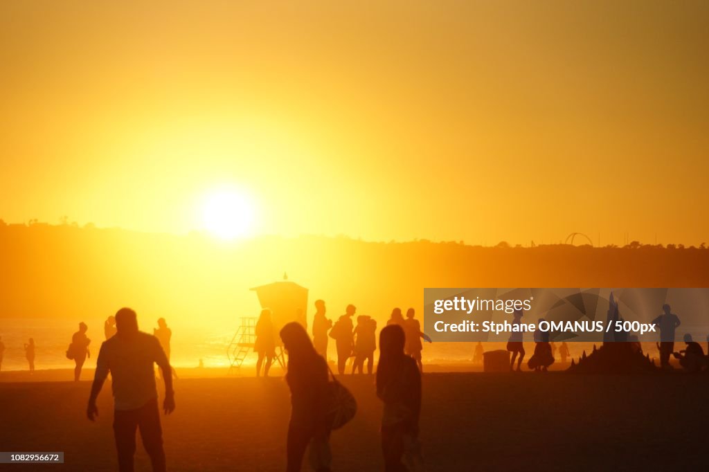 Sunset on Coronado Beach, San Diego, California, USA