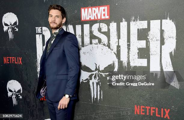 Ben Barnes arrives at Marvel's "The Punisher" Los Angeles Premiere at ArcLight Hollywood on January 14, 2019 in Hollywood, California.