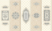 Vector set of design elements labels, icon, frame, luxury packaging for the product