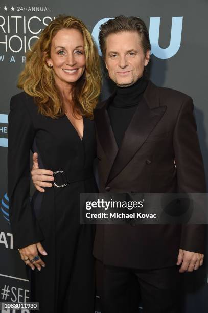 Christine Whigham and Shea Whigham attend the 24th annual Critics' Choice Awards at Barker Hangar on January 13, 2019 in Santa Monica, California.