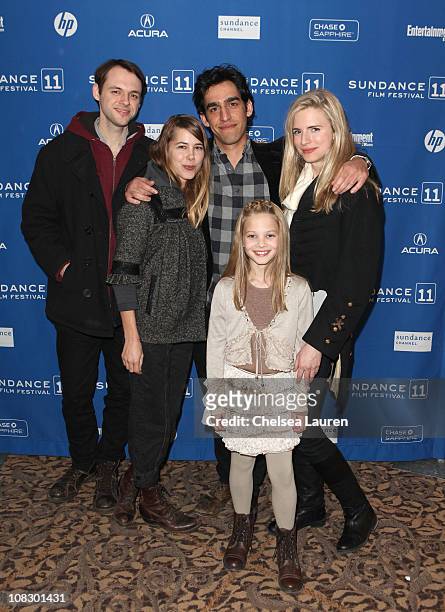 Actors Christopher Denham, Nicole Vicius, writer/director Zal Batmanglij, actresses Avery Pohl, and Brit Marling attend "Sound Of My Voice" at the...