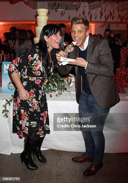 Jeff Brazier and Zoe Tyler attends the 'Thorntons Celebrate 100 Years' party at Shoreditch House on January 24, 2011 in London, England.
