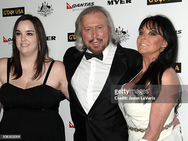 Barry Gibb wife Linda Gibb and daughter Alexandra Gibb attend the 2011 G'Day USA Los Angeles black tie gala at The Hollywood Palladium on January 22,...