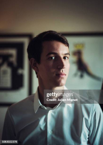 The son of LVMH chairman Bernard Arnault, Alexandre Arnault poses for a portrait on September 2018 in Paris, France.