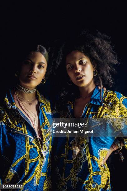 Singers IBEYI pose for a portrait at We Love Green Festival on June 2018 in Paris, France.