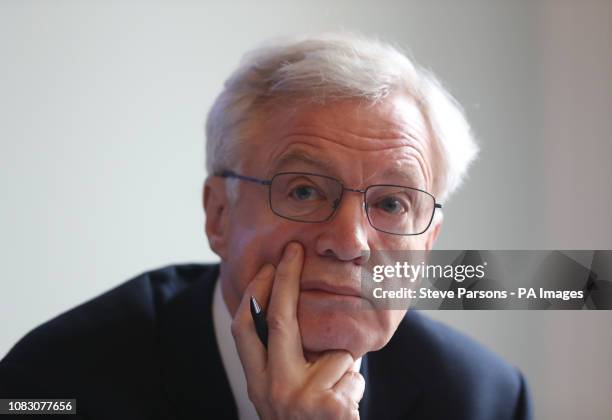 Former Brexit secretary David Davis at 'A Better Deal' event at the British Academy, London, outlining opportunities if Parliament rejects the...