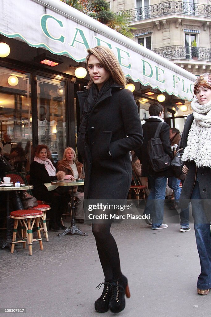 Jessica Alba Sighting In Paris - January 25, 2011