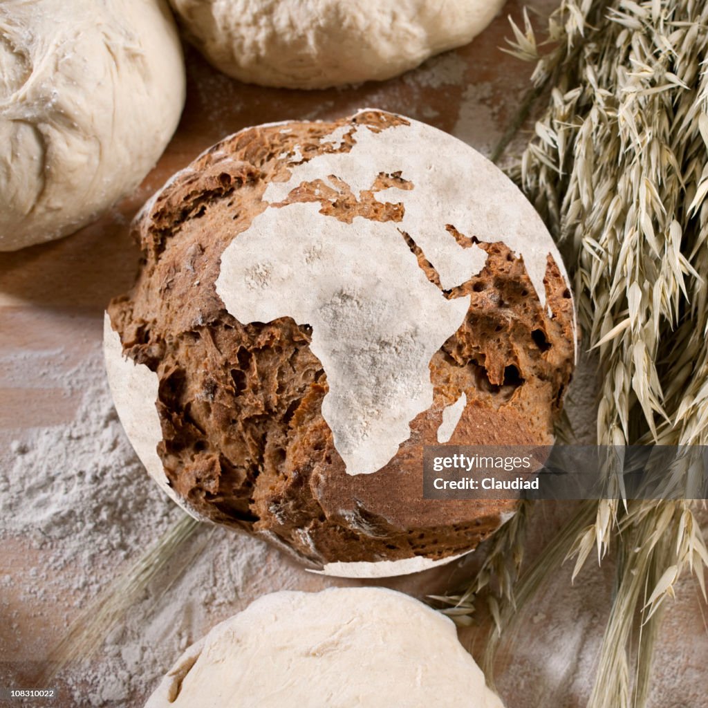 Bread with african map