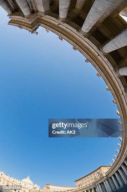 fisheye shot of st peters square in vatican - st peter's square stock pictures, royalty-free photos & images