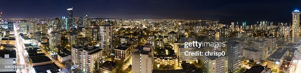 Aerial Panoramic View of Vancouver at Night (XXXL)