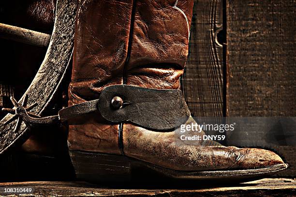 cowboy boot - boot spur stock pictures, royalty-free photos & images